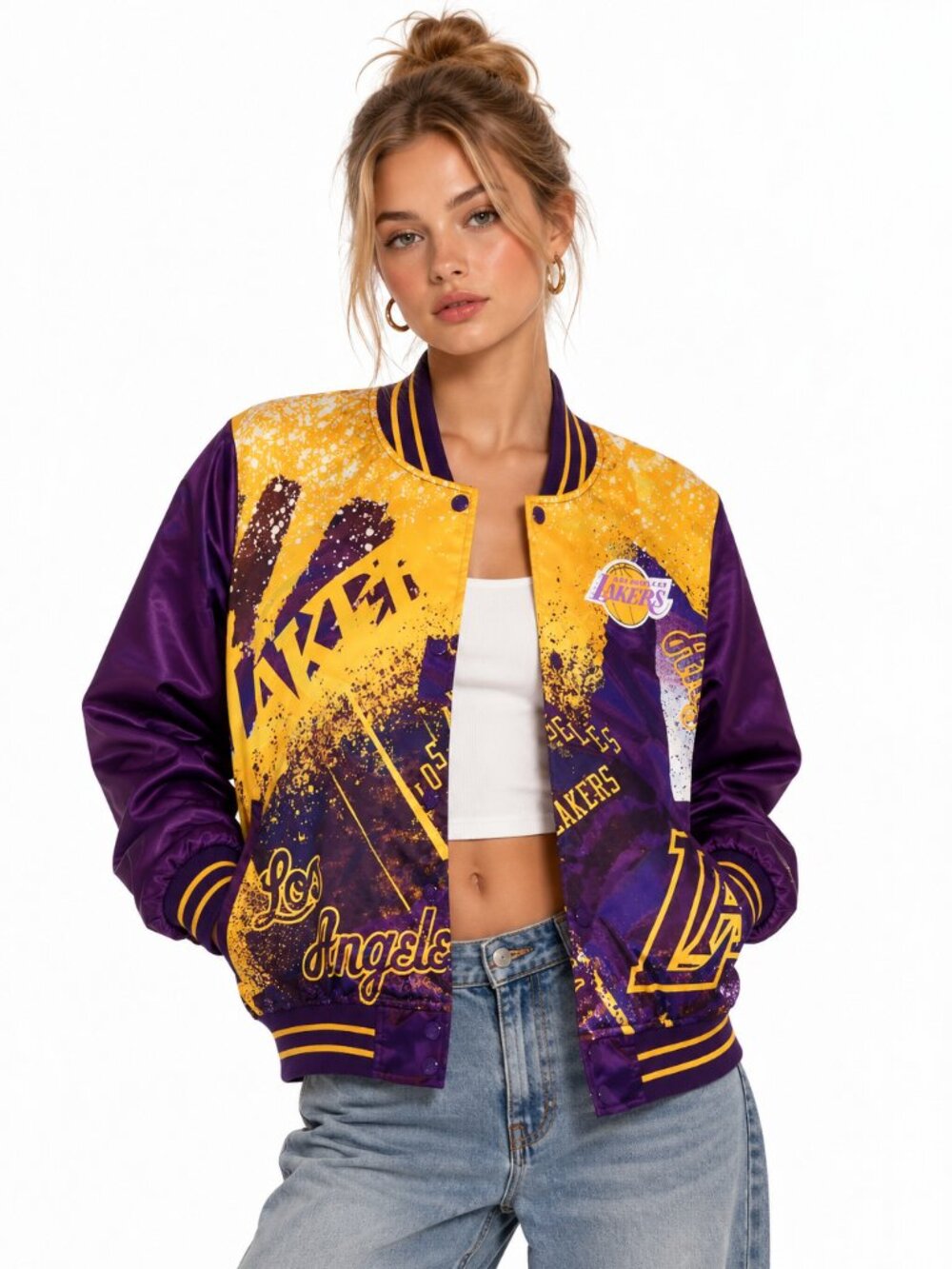 Womens Lakers NBA Satin Jacket 3.0